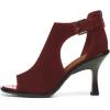 imageFSJ Women Peep Open Toe High Heel Sandals Cutout Ankle Strap Buckle Booties with Back Zipper Fashion Cocktail Nightclub Pumps Shoes Size 416 USRed