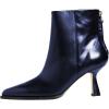 imageFSJ Women Pointed Toe Low Kitten Heel Ankle Boots Faux Leather Back Zipper Classic Short Booties Basic Office Dress Shoes Size 416 USBlue