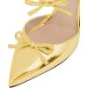 imageFSJ Women Pointed Toe with Two Bows Mules Perals High Heel Sandal Slip On Sexy Backless Summer Slides Ladies Party Dress Shoes Size 416 USGold