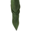 imageFSJ Women Slouchy Mid Calf Boots Pointed Toe Slim Stiletto High Heel Under Knee Boots V Cut Pointed Toe Pull On Winter Dress Shoe Size 415 USGreen