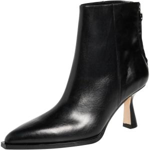 imageFSJ Women Pointed Toe Low Kitten Heel Ankle Boots Faux Leather Back Zipper Classic Short Booties Basic Office Dress Shoes Size 416 USBlack