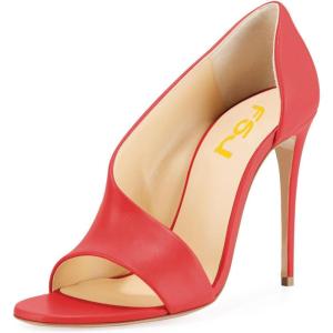 imageFSJ Women Sexy Stiletto High Heels Pumps Open Toe Sandals DOrsay Party Prom Shoes Size 415 USRed Matte