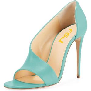 imageFSJ Women Sexy Stiletto High Heels Pumps Open Toe Sandals DOrsay Party Prom Shoes Size 415 USTurquoise