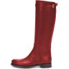imageFSJ Women Regular Round Toe Flats Riding Knee High Boots Wide Calf Buckled Strappy Chunky Low Heel Western Long Boots Size 415 USRed