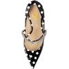 imageFSJ Women Charming Rhinestone Flared Low Heel Pumps Closed Pointed Toe One Strap Slip On Comfortable Work Office Wedding Dance Dress Shoes Size 416 USBlack Polka Dot