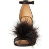 imageFSJ Women Chic Feather Open Toe Ankle Strap Sandals Crystal Block High Heel Furry Wedding Evening Prom Shoes Size 416 USBlack
