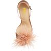 imageFSJ Women Chic Feather Open Toe Ankle Strap Sandals Crystal Block High Heel Furry Wedding Evening Prom Shoes Size 416 USChampagne