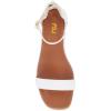 imageFSJ Women Classic Open Toe Ankle Strap Flat Sandals One Band Buckle Back Zipper Comfort Summer Dressy Shoes Size 416 USWhite