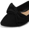 imageFSJ Women Comfy Bowknot Pointed Toe Suede Flats Slip On Low Heels Pumps Graceful Casual Dress Daily Office Walking Shoes Size 416 USBlack