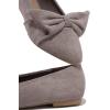 imageFSJ Women Comfy Bowknot Pointed Toe Suede Flats Slip On Low Heels Pumps Graceful Casual Dress Daily Office Walking Shoes Size 416 USGrayish Brown