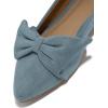 imageFSJ Women Comfy Bowknot Pointed Toe Suede Flats Slip On Low Heels Pumps Graceful Casual Dress Daily Office Walking Shoes Size 416 USGrey Blue