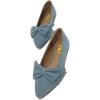 imageFSJ Women Comfy Bowknot Pointed Toe Suede Flats Slip On Low Heels Pumps Graceful Casual Dress Daily Office Walking Shoes Size 416 USGrey Blue