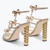 imageFSJ Women Gold Metal Chain Thick High Heel Sandals Open Toe Strappy Ankle Buckle Strap Slingback Comfy Summer Dress Pumps Crystal Bows Size 415 USDeep Nude