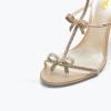 imageFSJ Women Gold Metal Chain Thick High Heel Sandals Open Toe Strappy Ankle Buckle Strap Slingback Comfy Summer Dress Pumps Crystal Bows Size 415 USDeep Nude