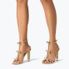 imageFSJ Women Gold Metal Chain Thick High Heel Sandals Open Toe Strappy Ankle Buckle Strap Slingback Comfy Summer Dress Pumps Crystal Bows Size 415 USDeep Nude