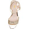 imageFSJ Women Open Toe Ankle Strap Sandals Crystal Chunky Block Low Heel Glitter Comfortable Party Bridal Wedding Dress Pumps Shoes Size 416 USGold Glitter