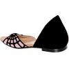 imageFSJ Women Peep Open Toe Spider Web Mesh Flats DOrsay Slip On Casual Dress Comfortable Walking Shoes Size 416 USBlack