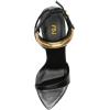imageFSJ Women Pointed Open Toe Circle High Heel Sandals Ankle Strap Sexy Dress Party Wedding Bridal Pumps Shoes Size 416 USBlack Gold Trim