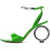 imageFSJ Women Pointed Open Toe Circle High Heel Sandals Ankle Strap Sexy Dress Party Wedding Bridal Pumps Shoes Size 416 USGreen