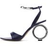 imageFSJ Women Pointed Open Toe Circle High Heel Sandals Ankle Strap Sexy Dress Party Wedding Bridal Pumps Shoes Size 416 USNavy