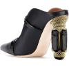 imageFSJ Women Pointed Toe Mules Chunky High Heels Sandals Pumps Slip On Two Strap Chic Crystal Block Heels Backless Casual Dressy Shoes Size 416 USBlack