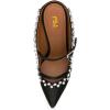 imageFSJ Women Pointed Toe Mules Chunky High Heels Sandals Pumps Slip On Two Strap Chic Crystal Block Heels Backless Casual Dressy Shoes Size 416 USBlack Rhinestones