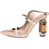 imageFSJ Women Pointed Toe Mules Chunky High Heels Sandals Pumps Slip On Two Strap Chic Crystal Block Heels Backless Casual Dressy Shoes Size 416 USChampagne
