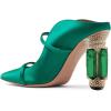 imageFSJ Women Pointed Toe Mules Chunky High Heels Sandals Pumps Slip On Two Strap Chic Crystal Block Heels Backless Casual Dressy Shoes Size 416 USEmerald
