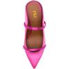 imageFSJ Women Pointed Toe Mules Chunky High Heels Sandals Pumps Slip On Two Strap Chic Crystal Block Heels Backless Casual Dressy Shoes Size 416 USFuchsia
