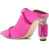 imageFSJ Women Pointed Toe Mules Chunky High Heels Sandals Pumps Slip On Two Strap Chic Crystal Block Heels Backless Casual Dressy Shoes Size 416 USFuchsia