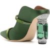 imageFSJ Women Pointed Toe Mules Chunky High Heels Sandals Pumps Slip On Two Strap Chic Crystal Block Heels Backless Casual Dressy Shoes Size 416 USOlive Green