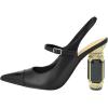 imageFSJ Women Slingback Crystal High Heel Pointed Closed Toe Ankle Strap Pumps Fashion Backless Dress Sandals Prom Party Shoes Size 416 USBlack