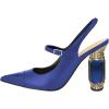 imageFSJ Women Slingback Crystal High Heel Pointed Closed Toe Ankle Strap Pumps Fashion Backless Dress Sandals Prom Party Shoes Size 416 USBlue