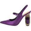 imageFSJ Women Slingback Crystal High Heel Pointed Closed Toe Ankle Strap Pumps Fashion Backless Dress Sandals Prom Party Shoes Size 416 USPurple