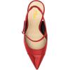 imageFSJ Women Slingback Crystal High Heel Pointed Closed Toe Ankle Strap Pumps Fashion Backless Dress Sandals Prom Party Shoes Size 416 USRed