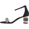 imageFSJ Women Sparkly Open Toe Rhinestone Low Block Heel Sandals Crystal Strap Studded Strappy Formal Dress Prom Party Pump Shoes Size 416 USBlack