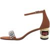 imageFSJ Women Sparkly Open Toe Rhinestone Low Block Heel Sandals Crystal Strap Studded Strappy Formal Dress Prom Party Pump Shoes Size 416 USBrown