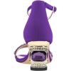 imageFSJ Women Sparkly Open Toe Rhinestone Low Block Heel Sandals Crystal Strap Studded Strappy Formal Dress Prom Party Pump Shoes Size 416 USPurple