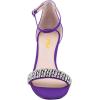 imageFSJ Women Sparkly Open Toe Rhinestone Low Block Heel Sandals Crystal Strap Studded Strappy Formal Dress Prom Party Pump Shoes Size 416 USPurple