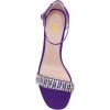 imageFSJ Women Sparkly Open Toe Rhinestone Low Block Heel Sandals Crystal Strap Studded Strappy Formal Dress Prom Party Pump Shoes Size 416 USPurple