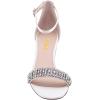 imageFSJ Women Sparkly Open Toe Rhinestone Low Block Heel Sandals Crystal Strap Studded Strappy Formal Dress Prom Party Pump Shoes Size 416 USWhite