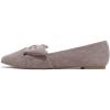 imageFSJ Women Comfy Bowknot Pointed Toe Suede Flats Slip On Low Heels Pumps Graceful Casual Dress Daily Office Walking Shoes Size 416 USGrayish Brown