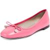 imageFSJ Women Cute Ballet Flats with Bowtie Round Toe Girls Comfort Slip On Casual Office Work Flats Dress Shoes Size 415 USPink