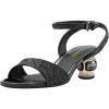 imageFSJ Women Open Toe Ankle Strap Sandals Crystal Chunky Block Low Heel Glitter Comfortable Party Bridal Wedding Dress Pumps Shoes Size 416 USBlack Glitter