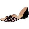 imageFSJ Women Peep Open Toe Spider Web Mesh Flats DOrsay Slip On Casual Dress Comfortable Walking Shoes Size 416 USBlack