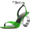imageFSJ Women Pointed Open Toe Circle High Heel Sandals Ankle Strap Sexy Dress Party Wedding Bridal Pumps Shoes Size 416 USGreen