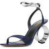 imageFSJ Women Pointed Open Toe Circle High Heel Sandals Ankle Strap Sexy Dress Party Wedding Bridal Pumps Shoes Size 416 USNavy