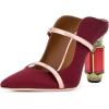 imageFSJ Women Pointed Toe Mules Chunky High Heels Sandals Pumps Slip On Two Strap Chic Crystal Block Heels Backless Casual Dressy Shoes Size 416 USRed