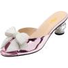 Lavender White Bow Low Heel