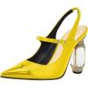 imageFSJ Women Slingback Crystal High Heel Pointed Closed Toe Ankle Strap Pumps Fashion Backless Dress Sandals Prom Party Shoes Size 416 USYellow